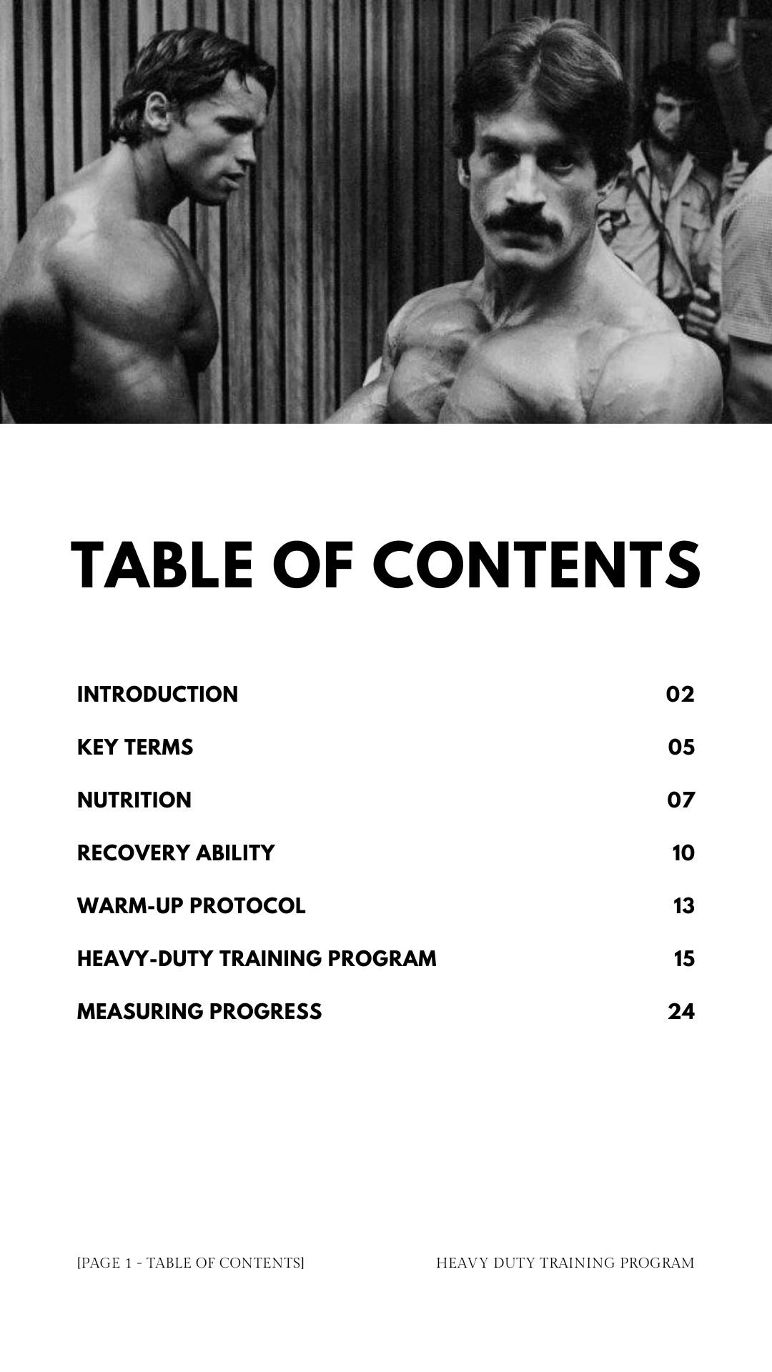 The Heavy Duty Training Program